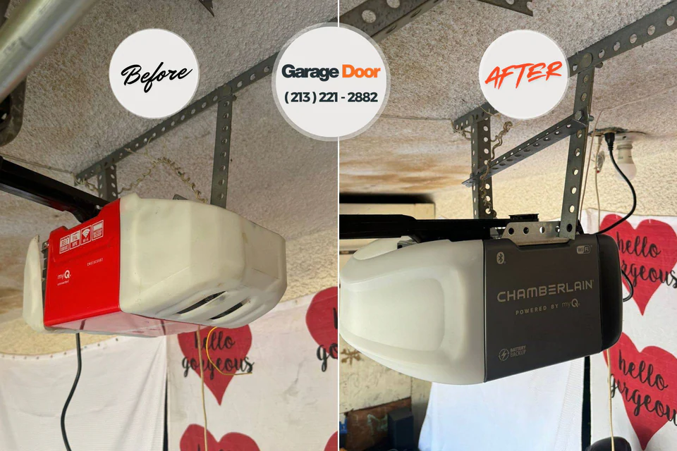 Before and after: garage door repair Delray Beach, FL